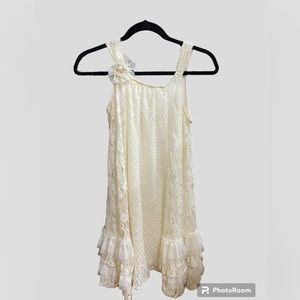 Isabella & Chloe kids girls size 12 Cream Tulle Dress